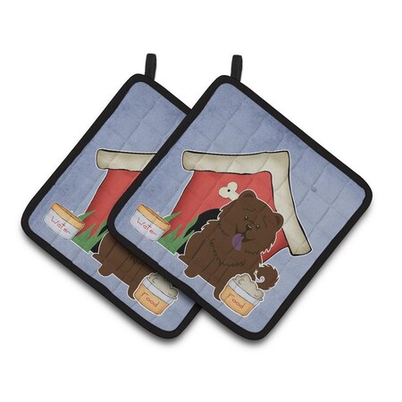 Carolines Treasures Dog House CollectionChow Chow Chocolate Pair of Pot Holders BB2895PTHD